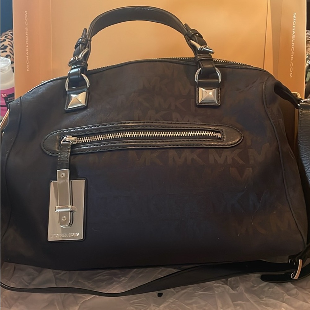 Michael Kors large bag, black and silver